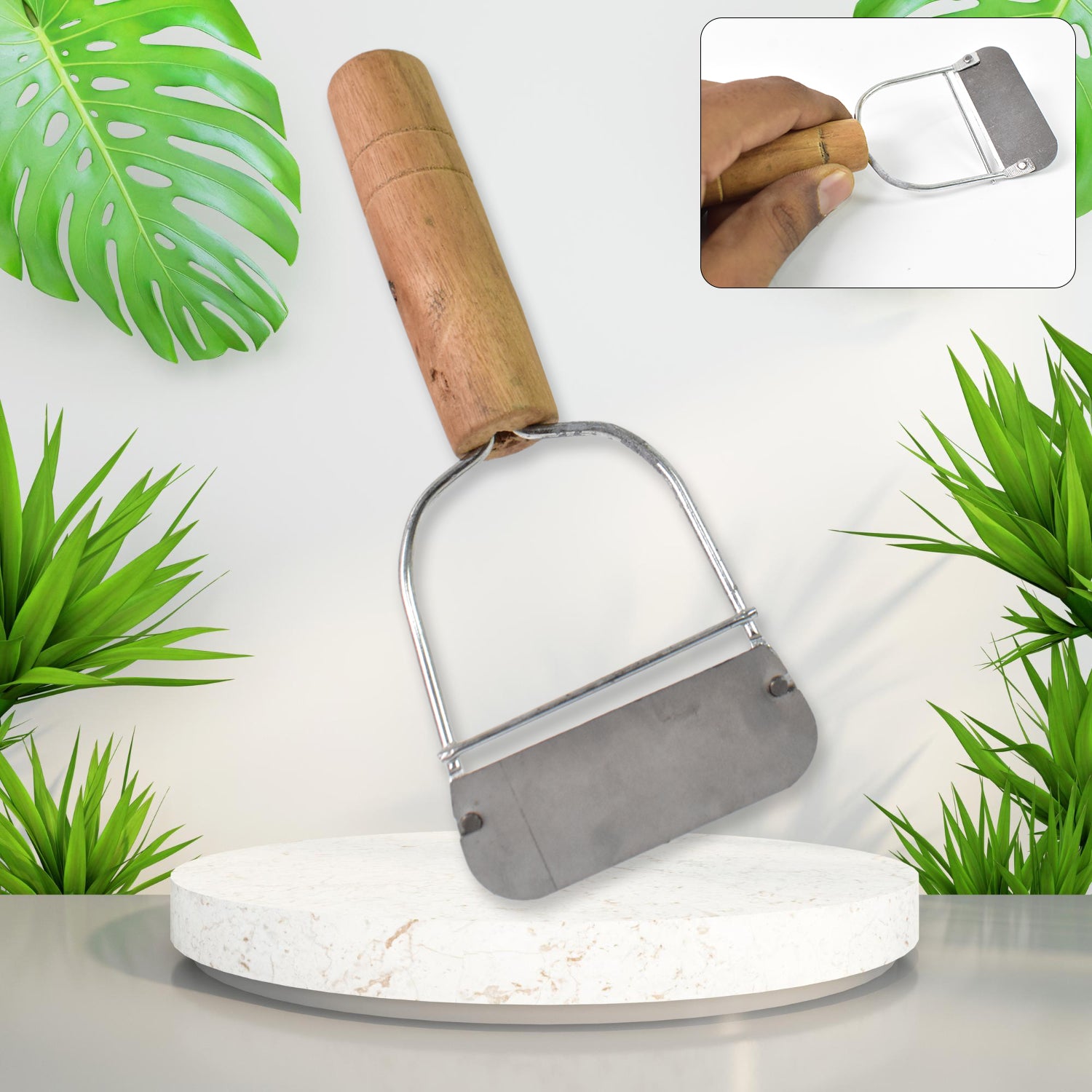Wooden Handle Metal Vegetable Cutter Peeler Slicer (1 Pc) Wooden Handle Metal Vegetable Cutter Peeler Slicer (1 Pc)